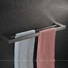 SUS304 из нержавеющей стали, двойной вешалка для полотенец мода квадратный ванная комната двойной полотенцев аксессуары для ванной комнаты