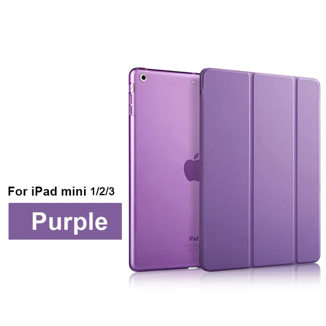 Ультра тонкий PU кожаный флип Folio Stand противоударный чехол для Apple Ipad Mini 1 2 3 4 планшеты Чехлы для I Pad Ipadmini Mini4 - Цвет: Purple for mini 1 23