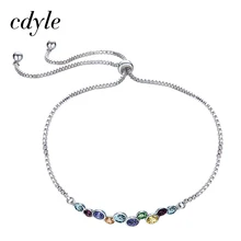 Cdyle женский браслет, модные ювелирные изделия из стерлингового серебра 925 пробы, украшенные кристаллами, браслет