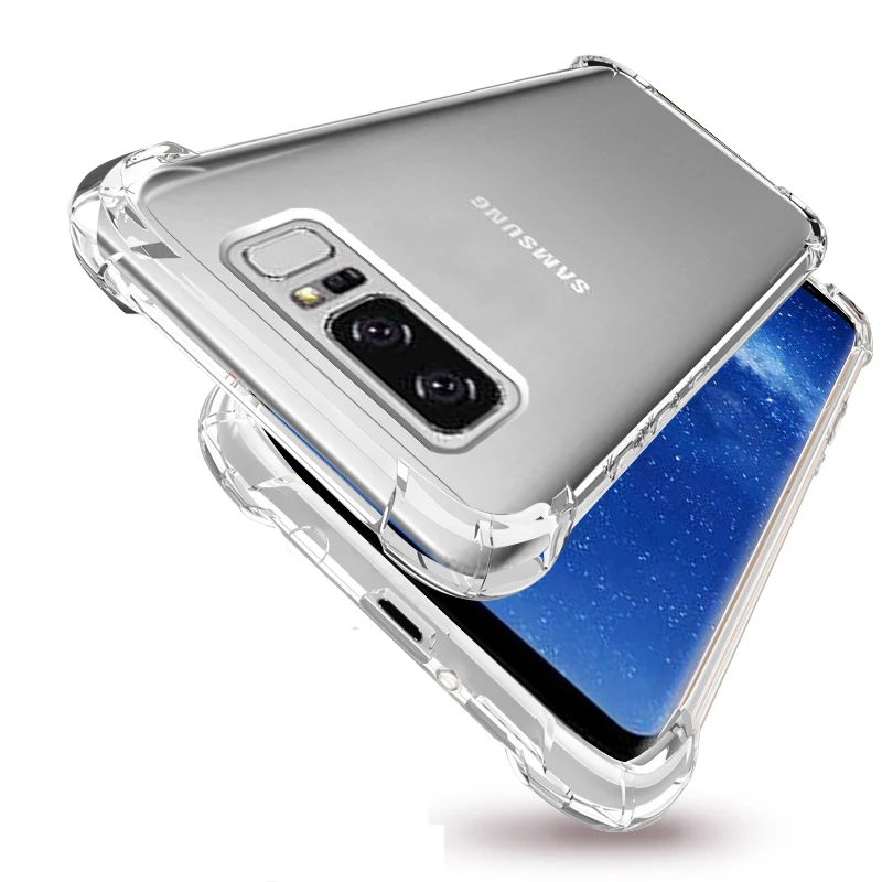 

KaiNeEn luxury shockproof transparent phone back coque,cover,case for samsung galaxy note 8 note8 silicon silicone accessories