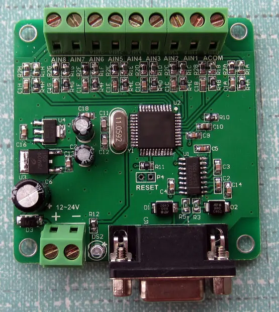 Serial port RS232 Collector Card 8 4-20mA ma current or voltage analog input MODBUS | Бытовая техника