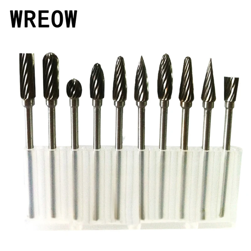 New 10pcs Solid Carbide Burrs Rotary Drill Bit Tool 3 x 6mm Tungsten