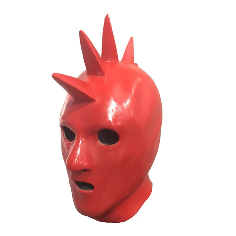one size Brand New Black Unisex Anatomical Latex Hood with open Eyes /& Nose