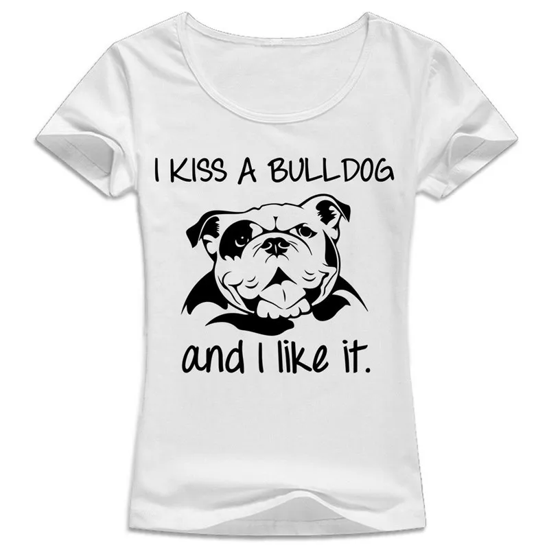 Bulldog Women T shirt O neck short sleeve cozy t shirts brief female
