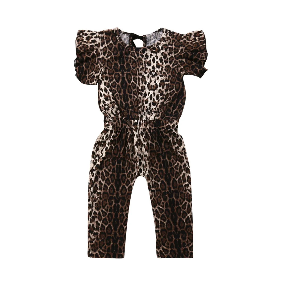 

Summer Kids Baby Girls Leopard print Clothes Jumpsuit Ruffles Playsuit Outfits