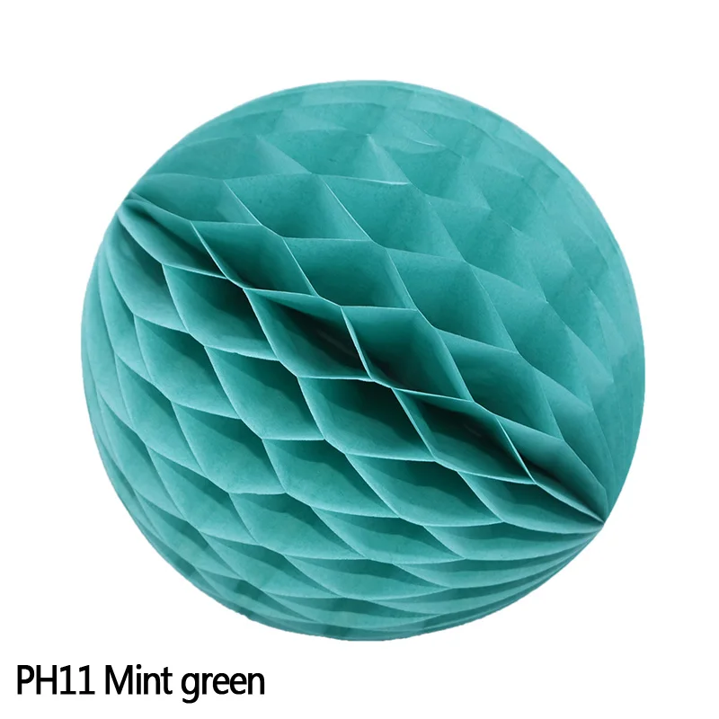 H11 mint green 10 шт 2'-12 ''сотовые шарики круглые ткани круглые подвесные бумажные фонари ремесло для свадьбы или «нулевого дня рождения» вечерние рождественские украшения - Цвет: H11 mint green