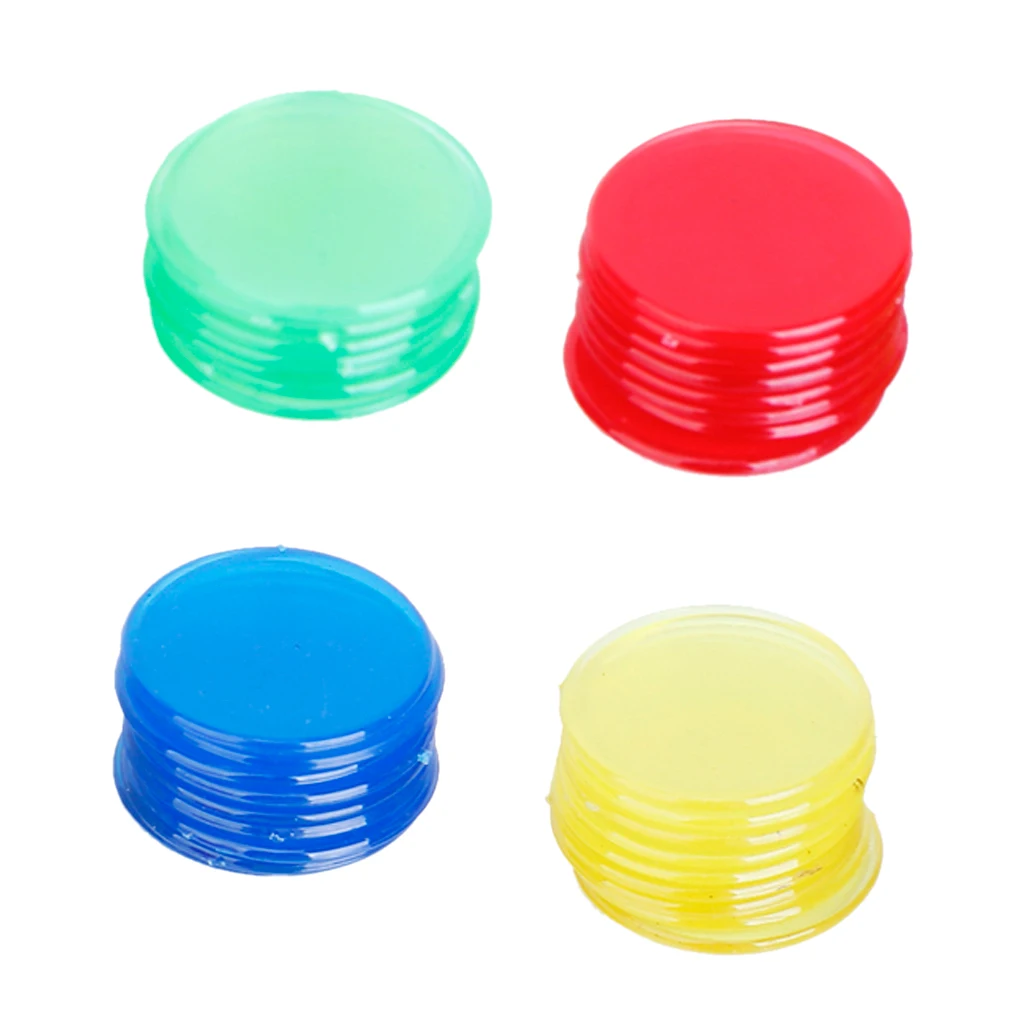 

100 Pcs PRO Plastic 3/4 inch Bingo Poker Games Chips for Board Game Entertainment Party Red/Yellow/Blue/Green 0.78inc