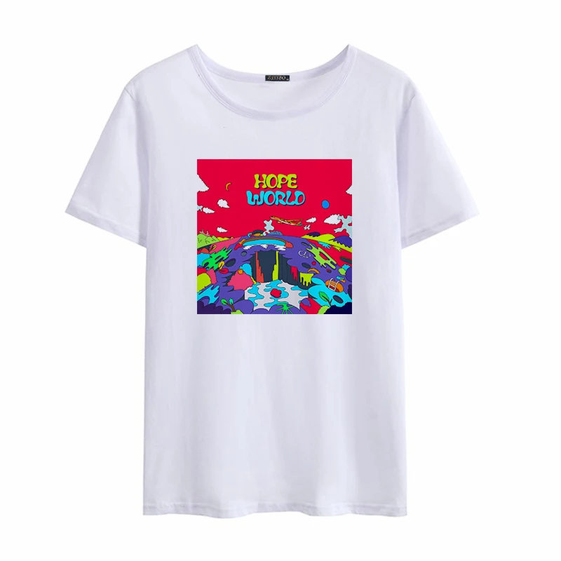 

Print Fun Hope World New Cartoon Women Fashion Loose Large Size Harajuku O-neck Women Casual Short Sleeve T-Shirt TopS