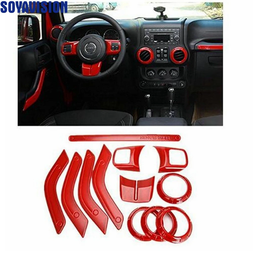 Для Jeep Wrangler JK аксессуары Полный комплект интерьера отделка для JKU 2011 2017 4 дверный