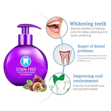 1 Bottle Stain-Free Teeth Whitener Toothpaste Bak-Ing Soda Stain Removal Whitening human stain