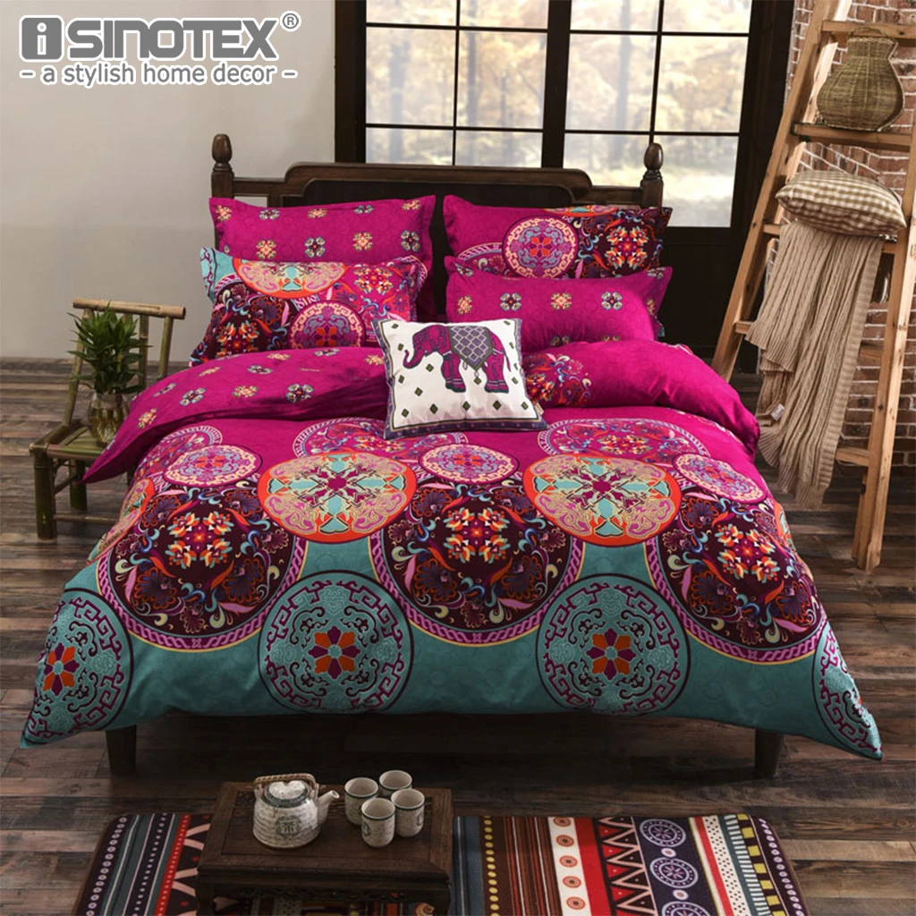 

Bedding Sets Sheet Pillowcase Duvet Cover Sets Soft Polyester Queen King Size Traditional Bohemian Home Textile Bedroom 3/4 PCS