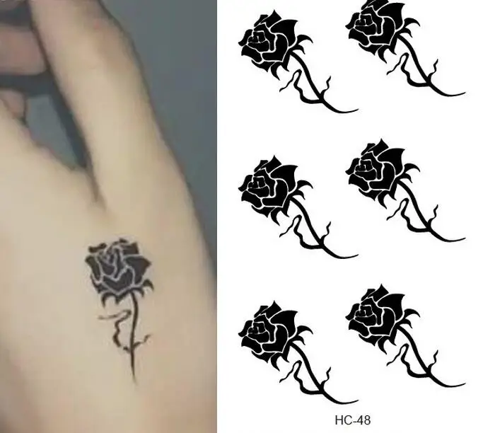 

rose tattoo stick Tiger tattoo sticker water-proof paper flower tattoos black HC048