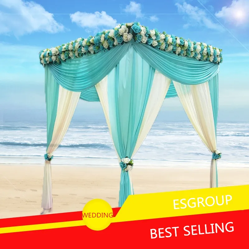 

white color 1.8*2.4m wedding decoration custom-made color square canopy / chuppah / arbor drape with swag fabric drape