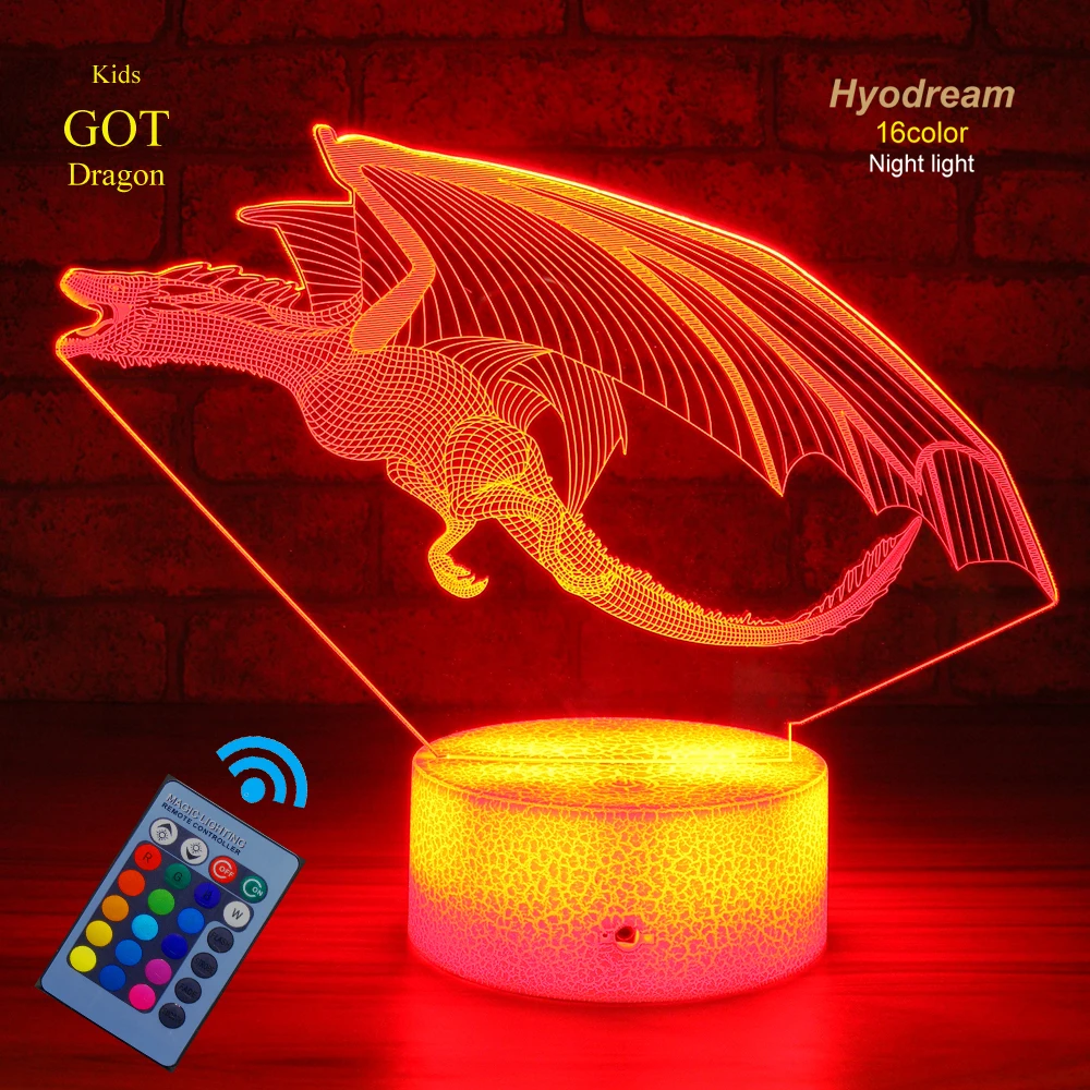

Hyodream Dinosaur Lamp,Dinosaur Night Light Kids Night Light,16 Colors with Remote 3D Optical Illusion Kids Lamp as a Pefect Gif