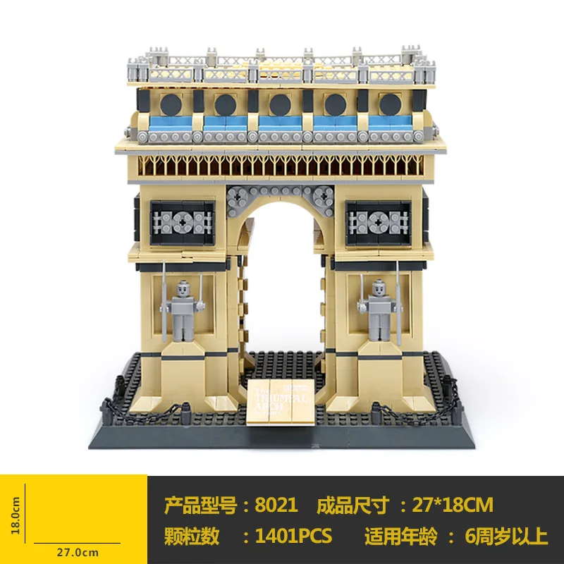  World Famous Architecture Model Eiffel Tower Taj Mahal Moscow Legoing DIY assembly Toys Building Bl