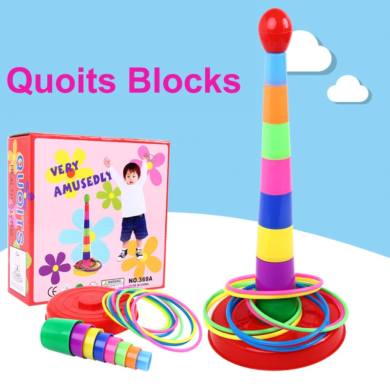 Mixed Color Quoits Blocks Creative Tower Stacked Toy Brick Children Play Rings Simple Baby Relaxing Toys | Игрушки и хобби