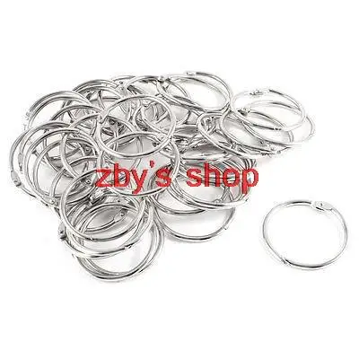 

40 Pcs Staple Book Binder 43mm Outer Diameter Loose Leaf Ring Keychain