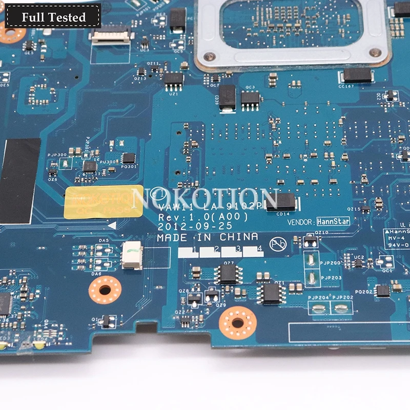 Promo  NOKOTION CN-0V98DM V98DM FOR Dell Inspiron 17R 3721 5721 laptop motherboard VAW11 LA-9102P REV:1.0(