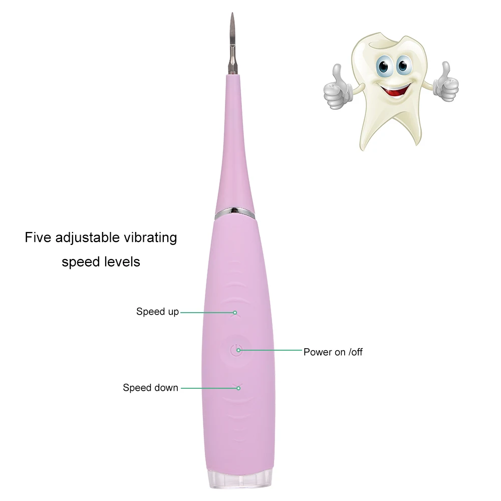 

Sonic Dental Clean Tooth Calculus Remover Teeth Stains Tartar Scraper Whitening Portable High Frequency Vibration For Scaler