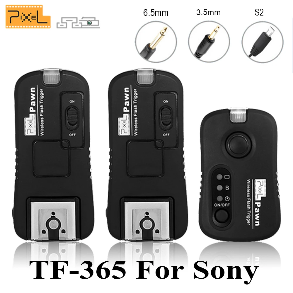 

Pixel TF-365 Wireless Flash Trigger (1X Transmitter + 2x Transceiver)for SONY MI Hotshoe Interface A58 NEX-3NL A3000 A6000 HX300