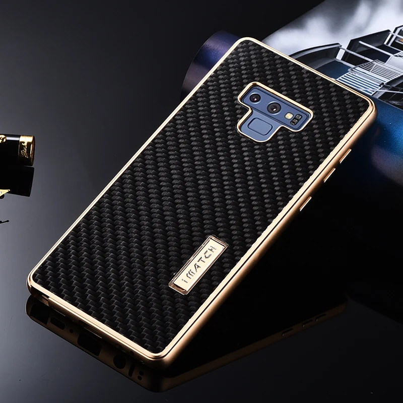 

Luxury Aluminum Metal + Carbon Fiber Phone Case For Samsung Galaxy Note 9 Hard Full Protection Back Cover For Samsung Note9 Case