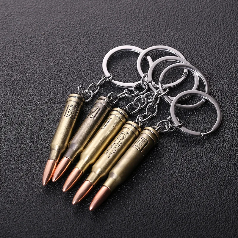 

2019 Hot Game PUBG Gun Bullets Keychain letter 300 Win Mognum High Quality Metal Key Ring Key Chain For Player's Gifts