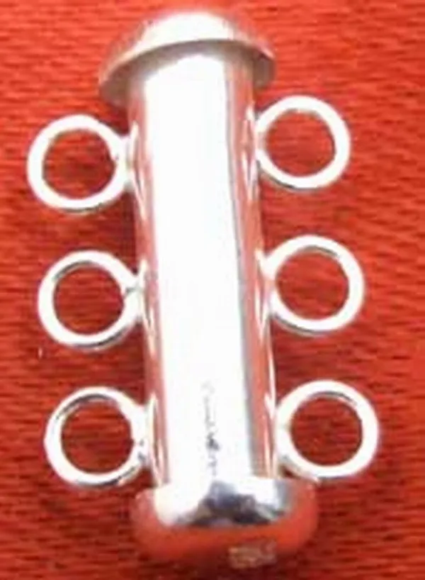 

SALE 16*4mm Column shape Jewelry Stering Silver S925 3 strings Clasp-gp131 wholesale/retail Free shipping