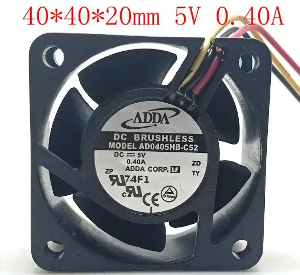 

ADDA 4cm 40205V 0.40A AD0405HB-C52 Three-wire Double Ball High Speed RD Fan Switch Router Fan