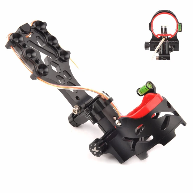  US $51.09 Black Pins Sight with Sight Light Green Bubble Level Compound Archery Shootin