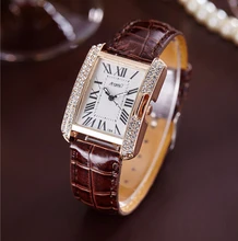 2017 Rectangle Bande de Cuir Strass Bracelet À Quartz Montres Pour Femmes Top Marque De Luxe Dames Robe Horloge Cadeaux Relogio Feminino