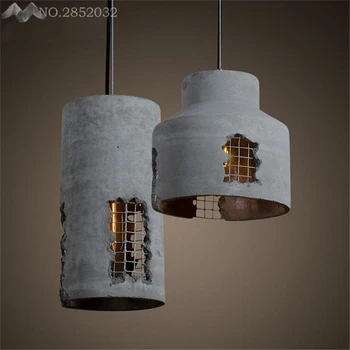 

JW America Retro Industrial Cement Chandelier Iron Pendant Lamp for Restaurant Bar Cafe Hotel Home Indoor Lighting Decoration
