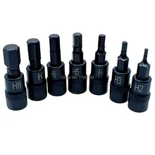 Conjunto de soquete chave allen, 7 peças 1/4