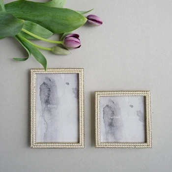 

6 Inch European French Retro Pearl Photo Frame Creative Wedding Photo Frame Set Baby Photo Desktop Gift Home Decoration ZM170