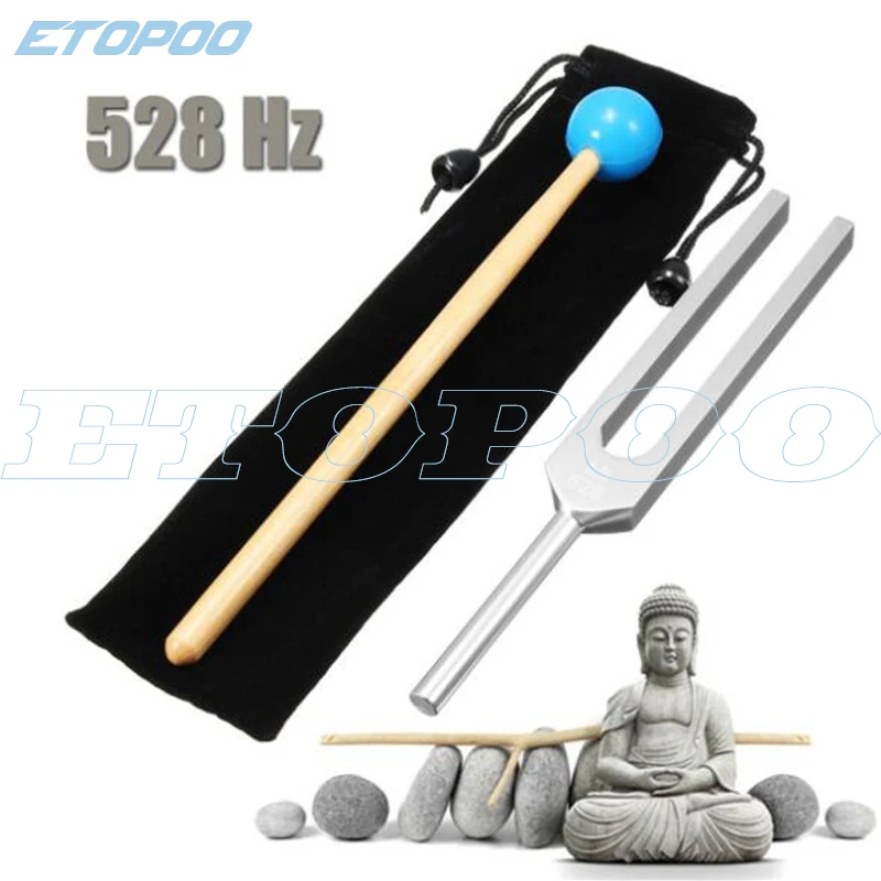 

528HZ Aluminum Medical Tuning Fork Chakra Hammer Ball Diagnostic With Mallet Set Nervous System Testing Tuning Fork Health Care