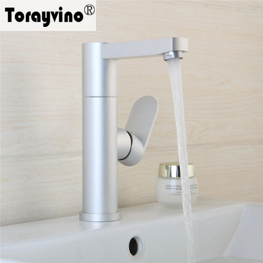 

Torayvino Bathroom Luxury Basin Faucet 4 Color Basin Faucet Space Aluminium Metal Materials Single Handle Deck Mounted Faucet