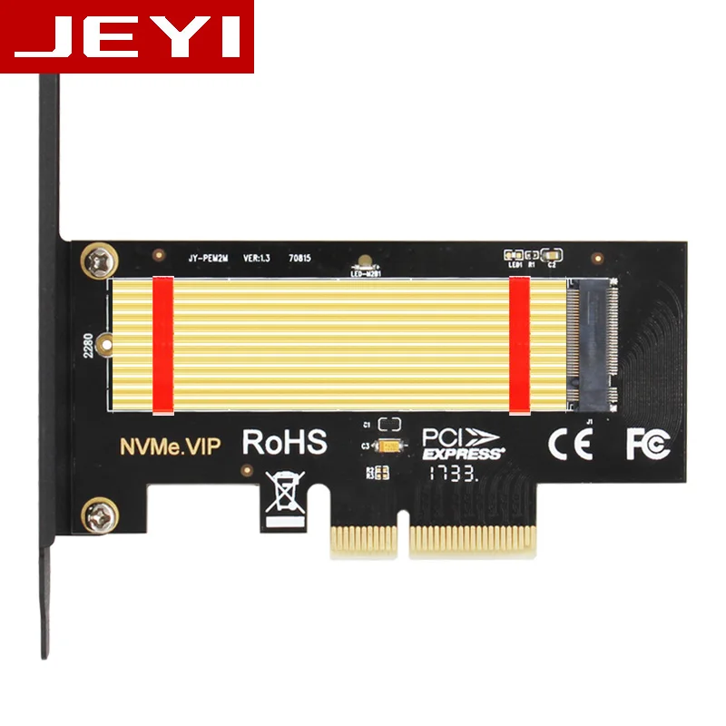 JEYI SK4 Pro M.2 NVMe SSD NGFF к PCIE X4 адаптер M ключ интерфейсная карта Suppor PCI Express 3,0x4 2230-2280 Размер m.2 полная скорость