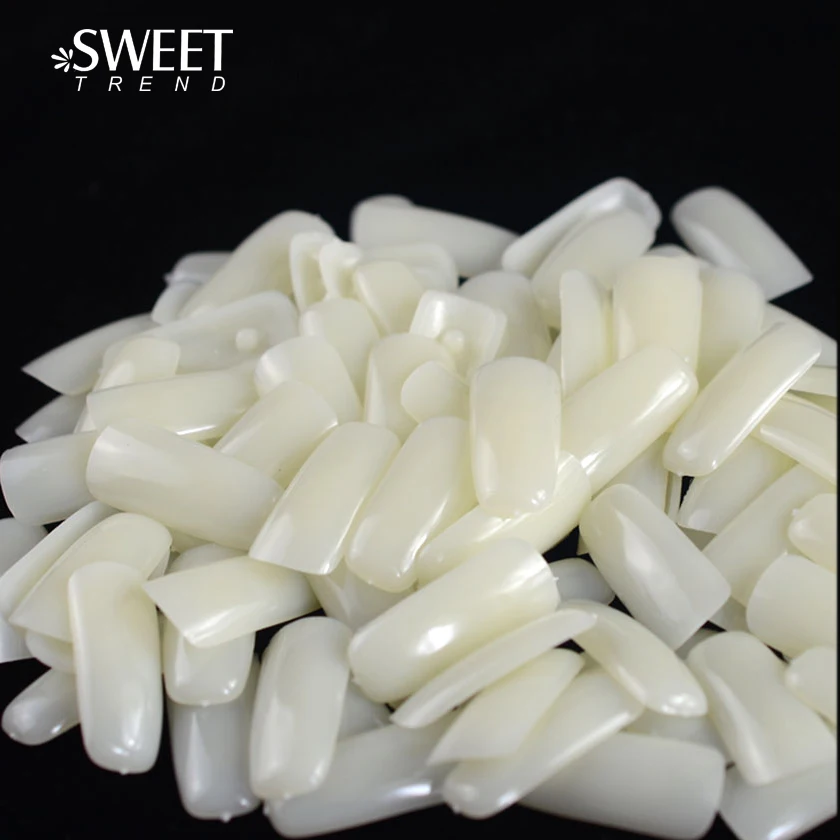 

SWEET TREND 100pcs Natural French Nail Tips Nail Art Practice False Nails Acrylic Polish UV Gel Sticker Manicure Tools LA223