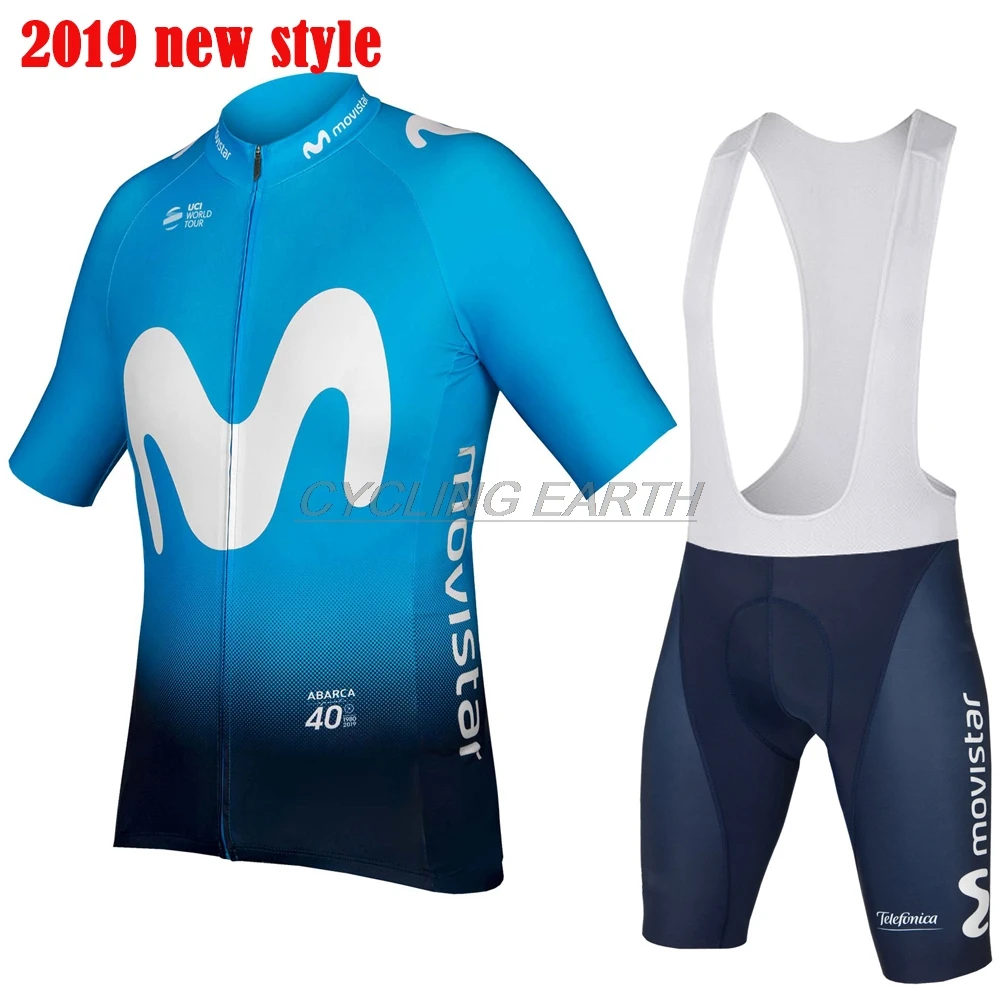 

2019 new Movistar Cycling Jerseys bib Set Summer clothing Short Sleeve Clothes Bicycle Clothes Ropa Ciclismo Shorts gel pad