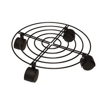 

Round Metal Flower Pot Rack with Brake Function Wooden Barrel Rack Metal Bottle Rack for Home Garden Unlocking Lockable Pro