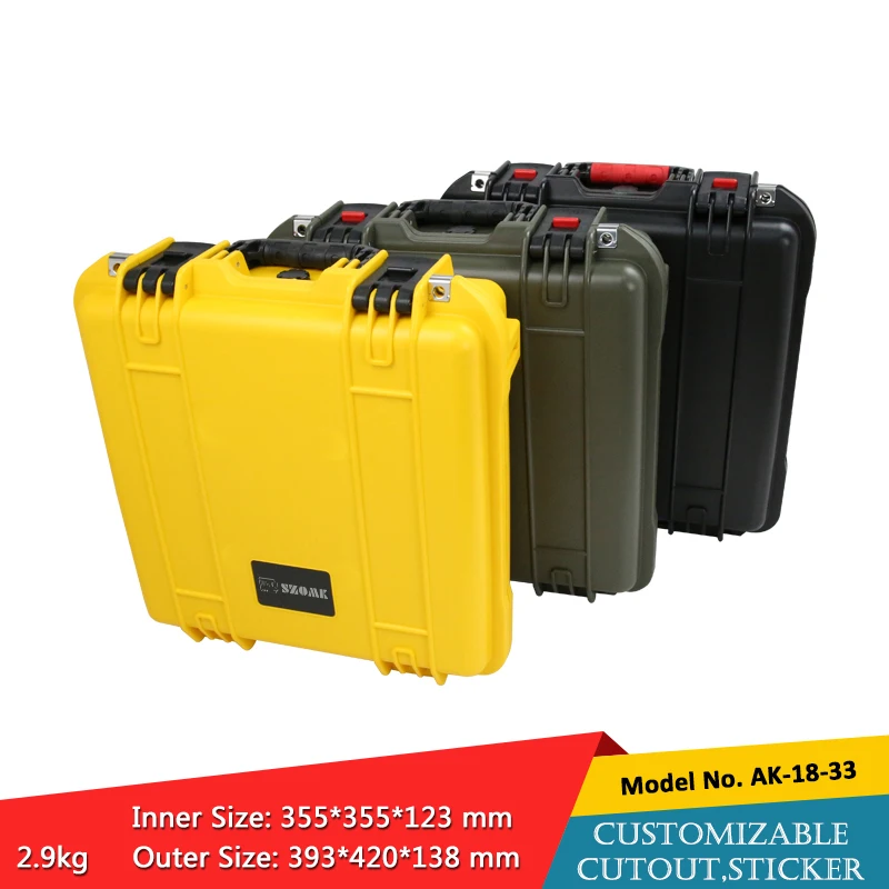 szomk IP67 hard storage box waterproof plastic tool box plastic equipment case with foam (2)