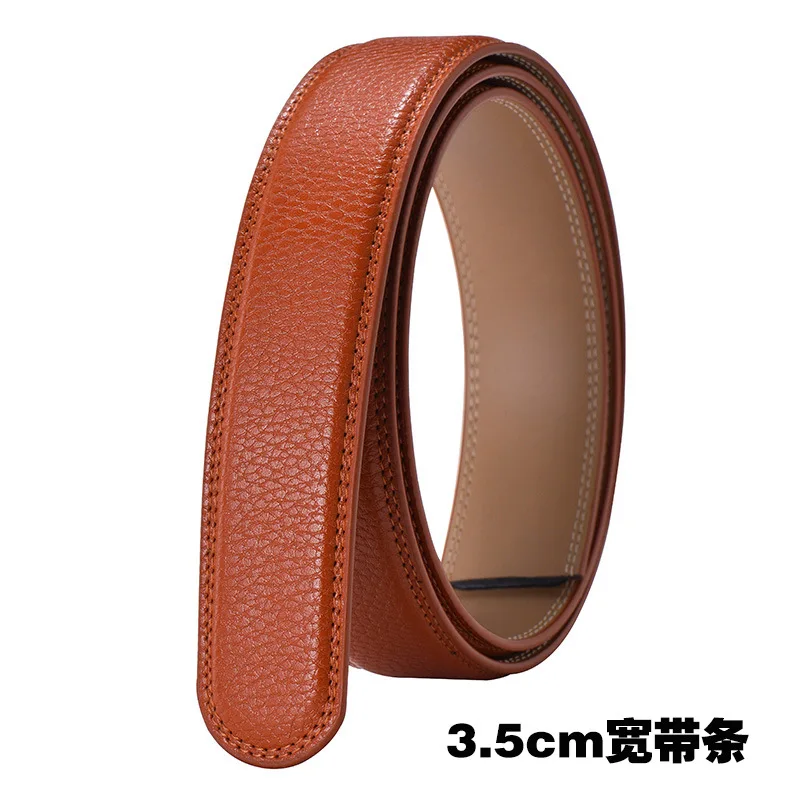 HALOCOWCOW модный дизайнерский ремень 3,5 см, роскошный кожаный мужской ремень, автоматический пояс без пряжки, Ceinture Homme Cinturones Hombre - Цвет: Orange