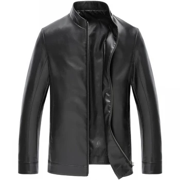 2018 Spring New Men's Leather Men's Fashion Thin Leather Jacket Jacket, Large Size M-4XL 2018 Spring New Men's Leather Men's Fashion Thin Leather Jacket Jacket, Large Size M-4XL