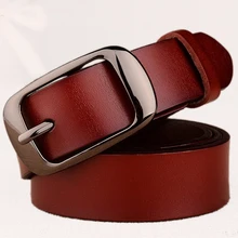 Moda mujer marca correa de cuero genuino mujer cinturón aleación pin hebillas vintage cinturones para mujer jeans alta calidad 10