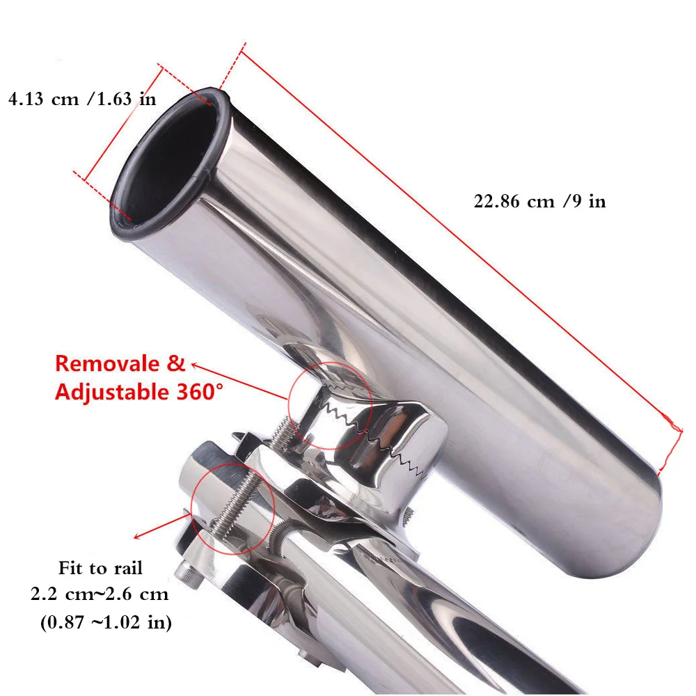 Рыболовные инструменты, аксессуары для морской лодки, держатель для удочки из полированной нержавеющей стали, регулируемая рейка