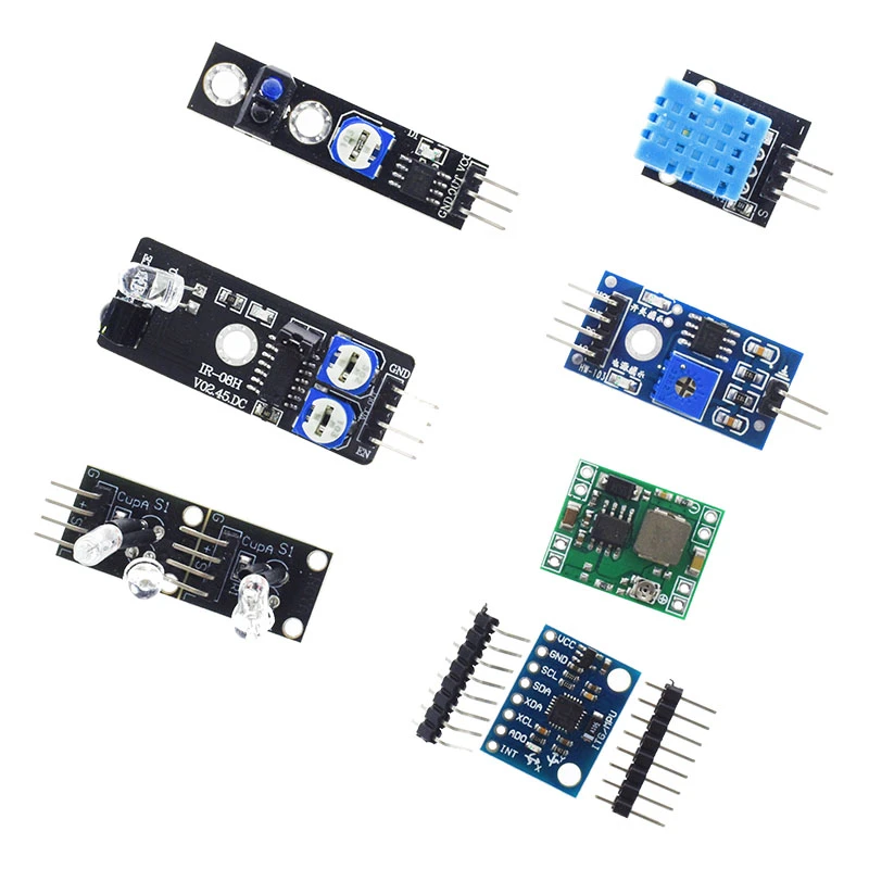 Para módulos de sensores arduino 45 en 1 Kit de iniciación mejor que 37in1 kit de sensores 37 en 1 Kit UNO R3 MEGA2560