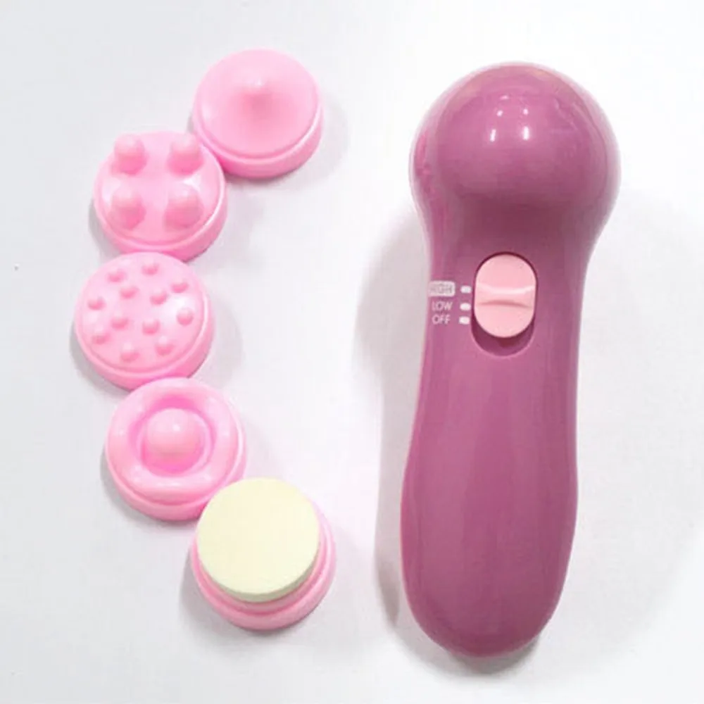 Messager 6-in-1 Facial Beauty Instrument Tools Face Washing Vibration Massage Beauty with Lotus Massage Head