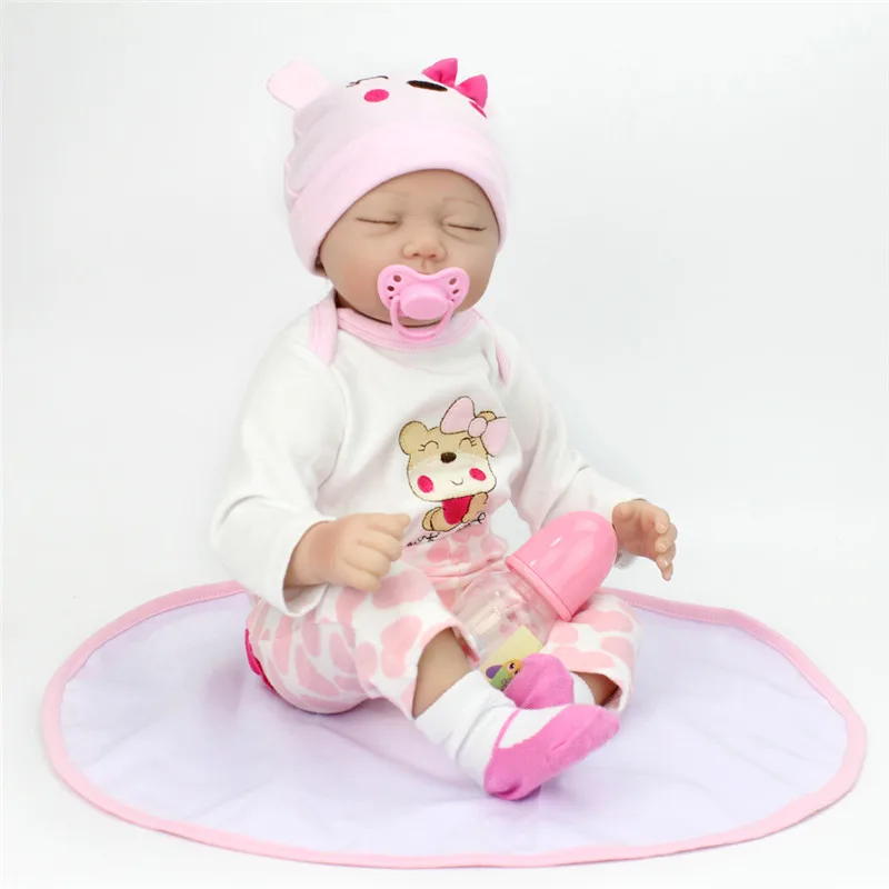 

NPK22 Inch Baby Reborn 55cm Doll Reborn Realistic Baby Doll For Girls Closed/Opend eyes silicone bonecas reborn girls toys
