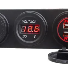 3 в 1 двойной USB красный свет светодиодный зарядное устройство+ Вольтметр+ 12 В Разъем+ 3 отверстия панель морской автомобиль Лодка 3 отверстия панель светодиодный хорошо сделано