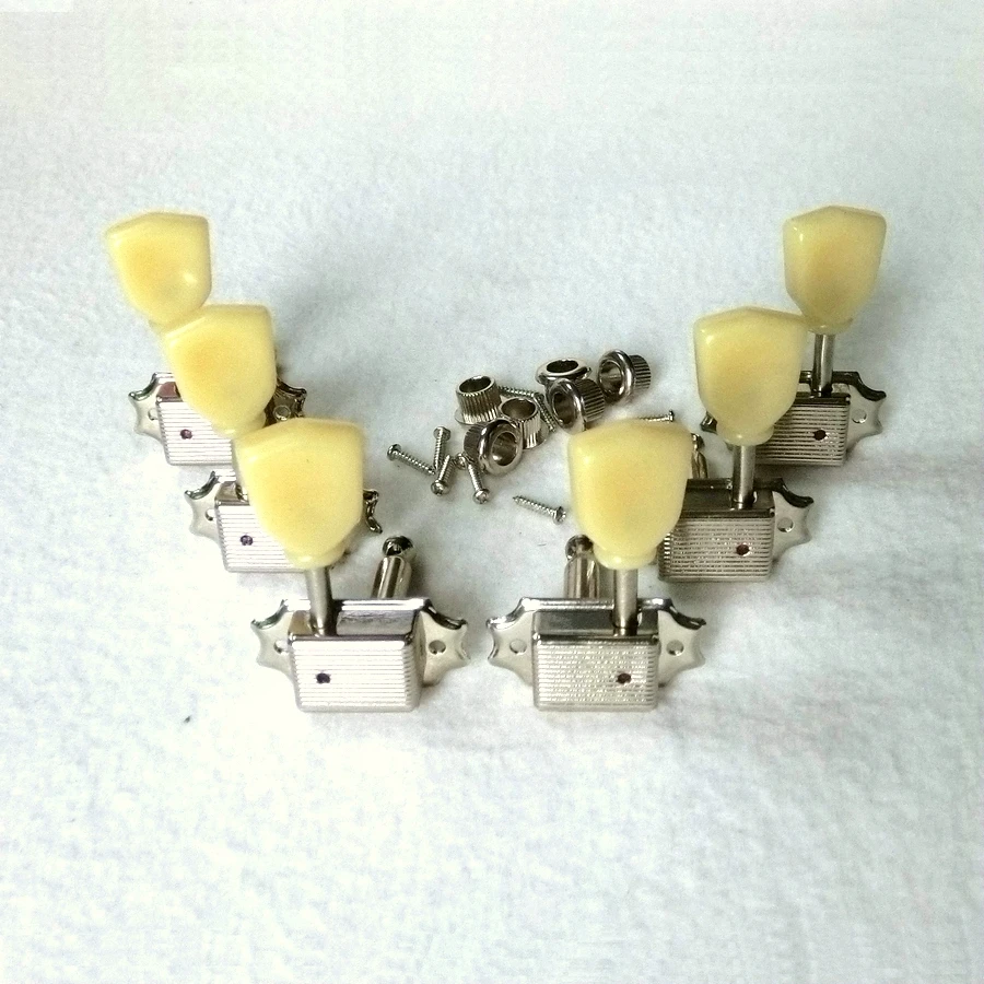 

Electric guitar parts 1 set chrome color 3L 3R cream button vintage kluson LP guitr machine heads