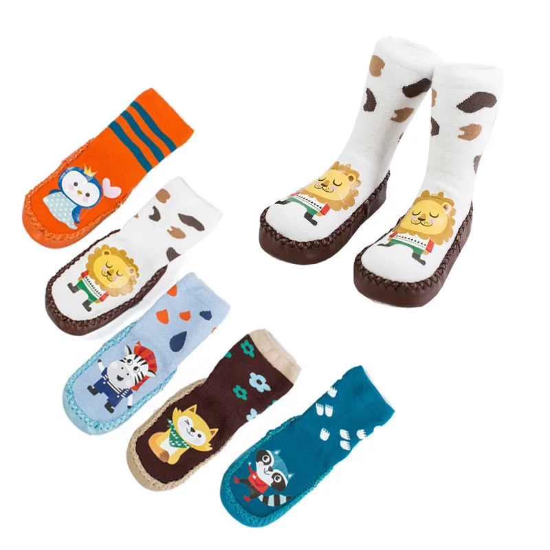

Newborn Kids Cotton Antislip Shoes Socks Cute Baby Socks Children Boy Girl Indoor Slip-resistant Rubber Sole Soft Bottom Socks